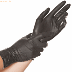 10 x HygoStar Latex-Handschuh Diablo puderfrei L 24cm schwarz VE=100 S