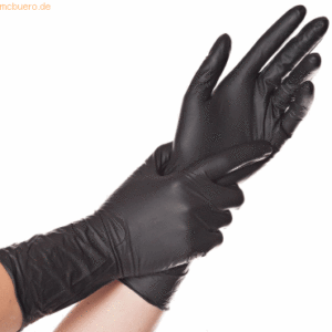 10 x HygoStar Nitril-Handschuh Safe Long puderfrei M 30cm schwarz VE=1
