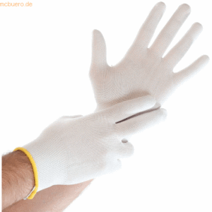 10 x HygoStar Nylon-Feinstrick-Handschuh Ultra Flex M/8 weiß VE=12 Paa