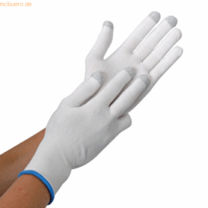 20 x HygoStar Nylon-Feinstrick-Handschuh Ultra Flex Touch L/9 weiß VE=
