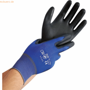 12 x HygoStar Nylon-Feinstrick-Handschuh Ultra Light L/9 blau-schwarz