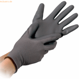 10 x HygoStar Nylon-Feinstrick-Handschuh Black Ace L/9 grau VE=12 Paar