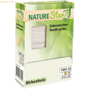 20 x NatureStar Holz-Zahnstocher unverpackt DM 2x80mm VE=1000 Stück na