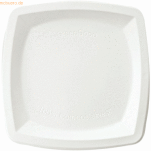 8 x NatureStar Einweg-Teller Zuckerrohrfaser quadratisch 17x17cm VE=50