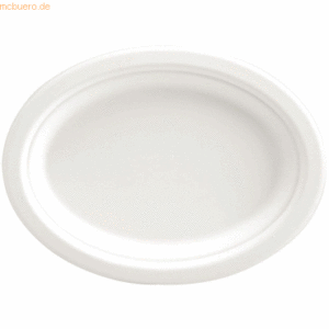 10 x NatureStar Einweg-Teller Zuckerrohrfaser oval 26