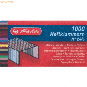 4 x Herlitz Heftklammern 24/6 VE=2x1000 Stück