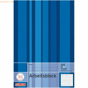 5 x Herlitz Arbeitsblock A4 liniert VE=50 Blatt