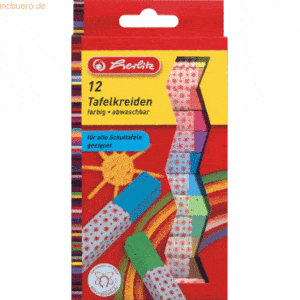 5 x Herlitz Tafelkreide VE=12 Stück farbig