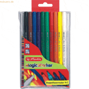 8 x Herlitz Fasermaler Magic Co. Doppelspitze