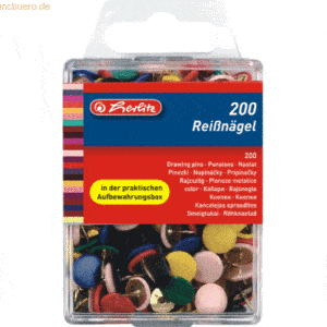 5 x Herlitz Reißnägel VE=200 Stück farbig