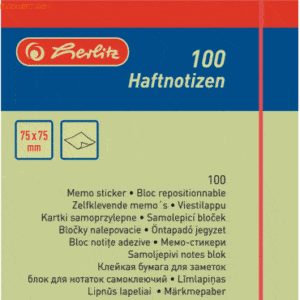 6 x Herlitz Haftnotizen 75x75mm gelb VE=100 Blatt