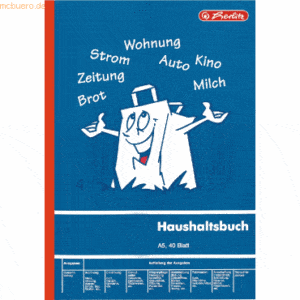 5 x Herlitz Formularbuch Haushaltsbuch A5 VE=40 Blatt