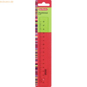 10 x Herlitz Lineal Plastik 16cm transparent