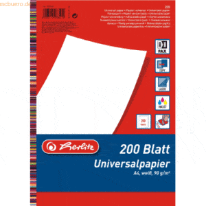 Herlitz Kopierpapier A4 90g/qm weiß VE=200 Blatt