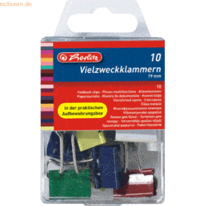 5 x Herlitz Vielzweckklammern 19mm VE=10 Stück farbig sortiert