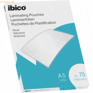 Ibico Laminierfolie für A5 75 Micron glänzend VE=100 Stück glasklar