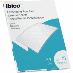 Ibico Laminierfolie für A4 75 Micron glänzend VE=100 Stück glasklar
