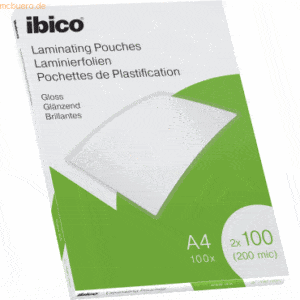 Ibico Laminierfolie für A4 100 Micron glänzend VE=100 Stück glasklar