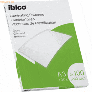 Ibico Laminierfolie für A3 100 Micron glänzend VE=100 Stück glasklar