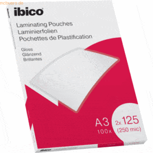 Ibico Laminierfolie für A3 125 Micron glänzend VE=100 Stück glasklar