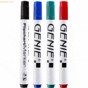 Genie Flip Chart Marker Rundspitze 4-Farben VE=4 Stück