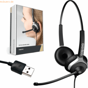 Gequdio Headset 2-Ohr mit USB Anschluss geeignet für PC/MAC