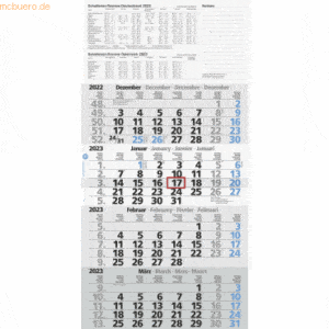 Glocken 4-Monatskalender 4 Monate/1 Seite 30x59cm UWS 2023