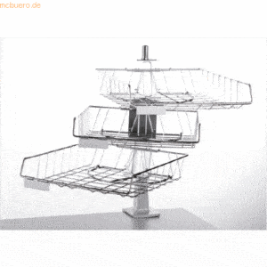 Grieshaber Briefablagen-Tischdrehständer 3 Körbe entnehmbar chrom