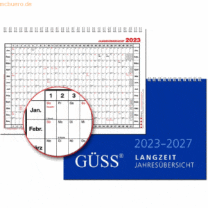 Güss Langzeitjahresübersicht A4 für 5 Jahre ab 2023