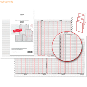 Güss Endlos-Monats- und Jahresübersicht für 35 Mitarbeiter/Projekte Ka