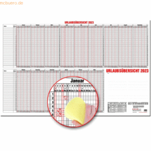 Güss Urlaubsübersicht 100x60cm für 40 Mitarbeiter abwischbar 2023