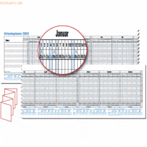 Güss Urlaubsplaner max. 10 Mitarbeiter 9x14xm Kalendarium 2023