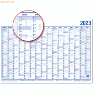 Güss Wandplaner A4 16 Monate Kalendarium 2023
