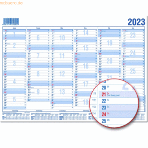 Güss Tafelkalender A4 12 Monate Kalendarium 2023