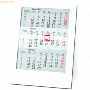 Güss 3-Monatstischkalender 13x16cm Kalendarium 2023