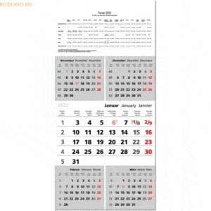 Güss 5-Monatskalender 30x64cm Kalendarium 2023