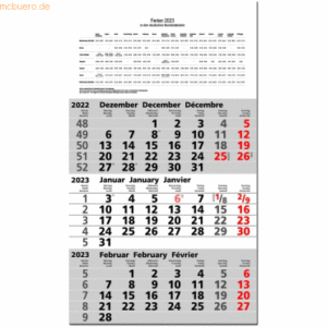 Güss 3-Monatskalender 30x52cm Kalendarium 2023
