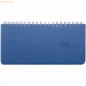 Güss Tischkalender 17x8cm 1 Woche/2 Seiten blau 2023