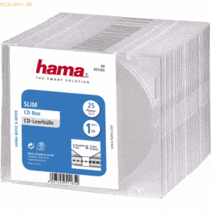 Hama CD-Leerhülle Slim transparent VE=25 Stück