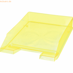 5 x Helit Briefablage A4 Polystyrol gelb transparent