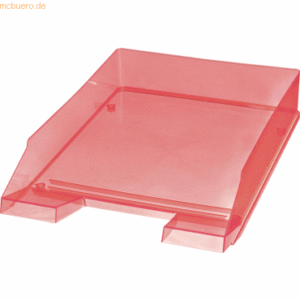 5 x Helit Briefablage A4 Polystyrol rot transparent