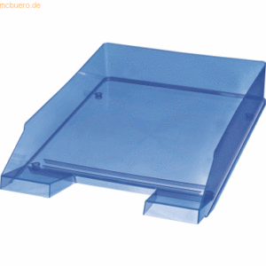 5 x Helit Briefablage A4 Polystyrol blau transparent