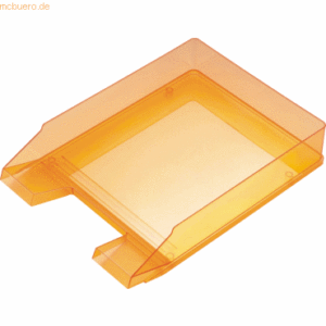 5 x Helit Briefablage A4 Polystyrol orange transparent