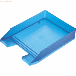 5 x Helit Briefablage A4 Economy Polystyrol blau transluzent