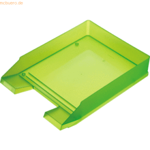 5 x Helit Briefablage A4 Economy Polystyrol grün transluzent