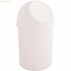 Helit Abfallbehälter 6l Kunststoff mit Push-Deckel weiß
