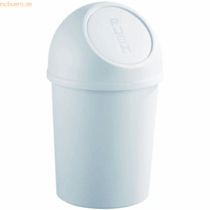 6 x Helit Abfallbehälter 13l Kunststoff mit Push-Deckel lichtgrau
