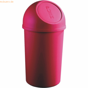 3 x Helit Abfallbehälter 25l Kunststoff mit Push-Deckel rot