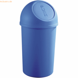 3 x Helit Abfallbehälter 25l Kunststoff mit Push-Deckel blau