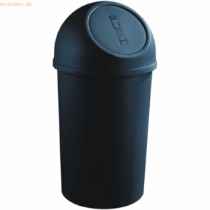 Helit Abfallbehälter 45l Kunststoff mit Push-Deckel schwarz